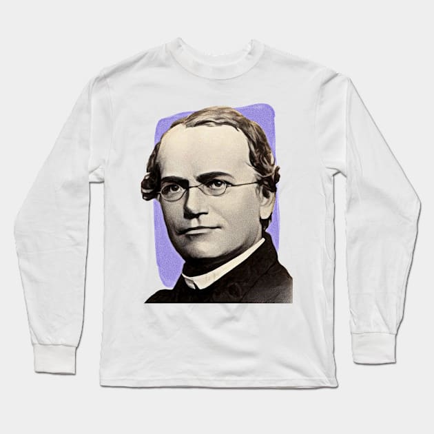 German microbiologist Gregor Mendel illustration Long Sleeve T-Shirt by Litstoy 